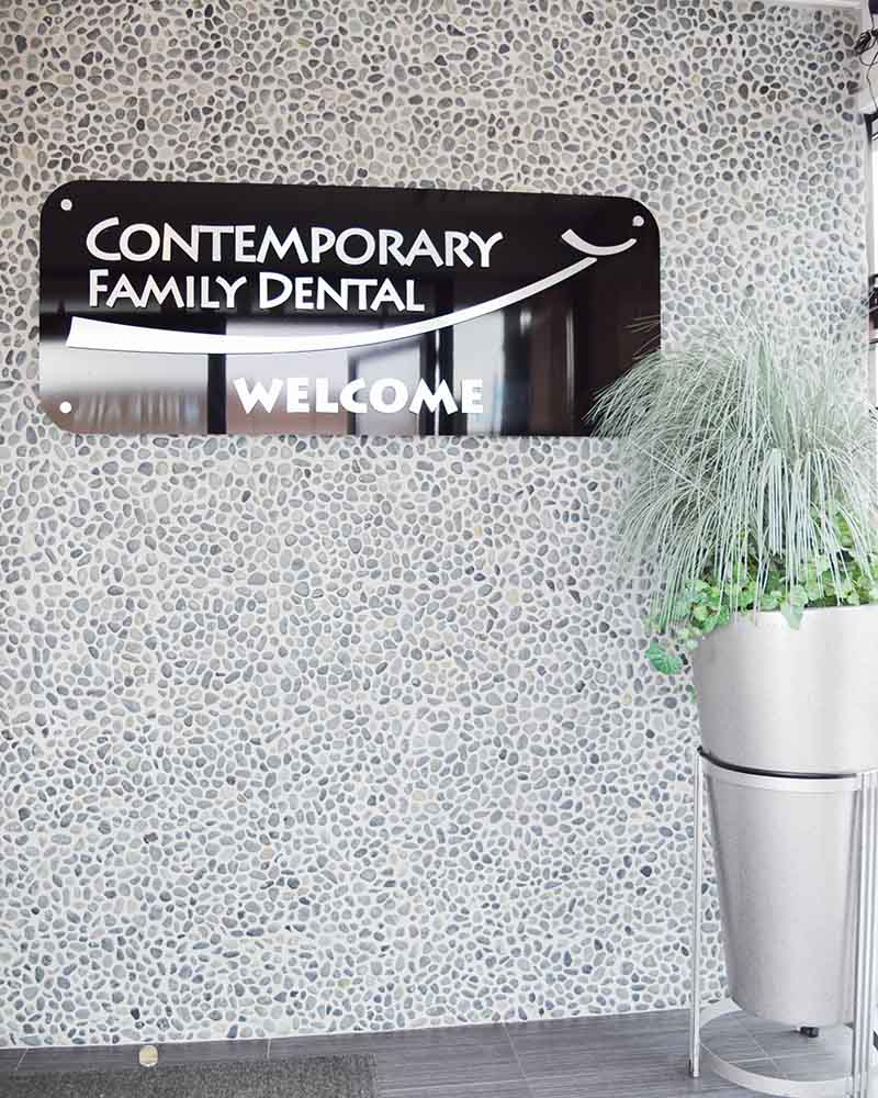 Welcome Sign At Contemporary Family Dental